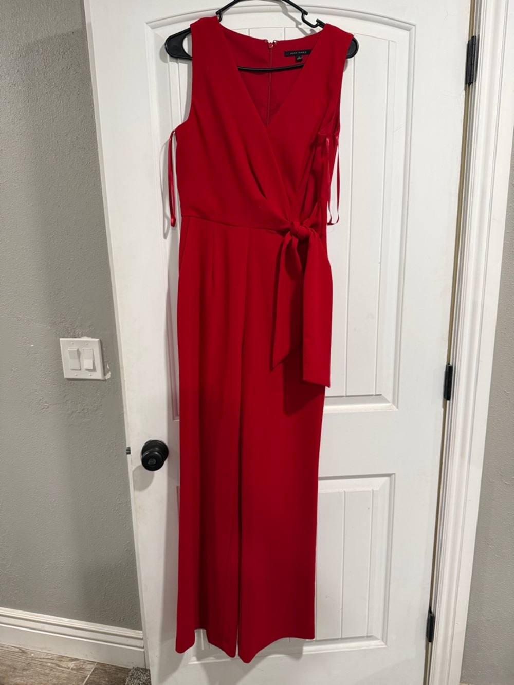 Alex Marie Red V-Neck Sleeveless Jumpsuit
